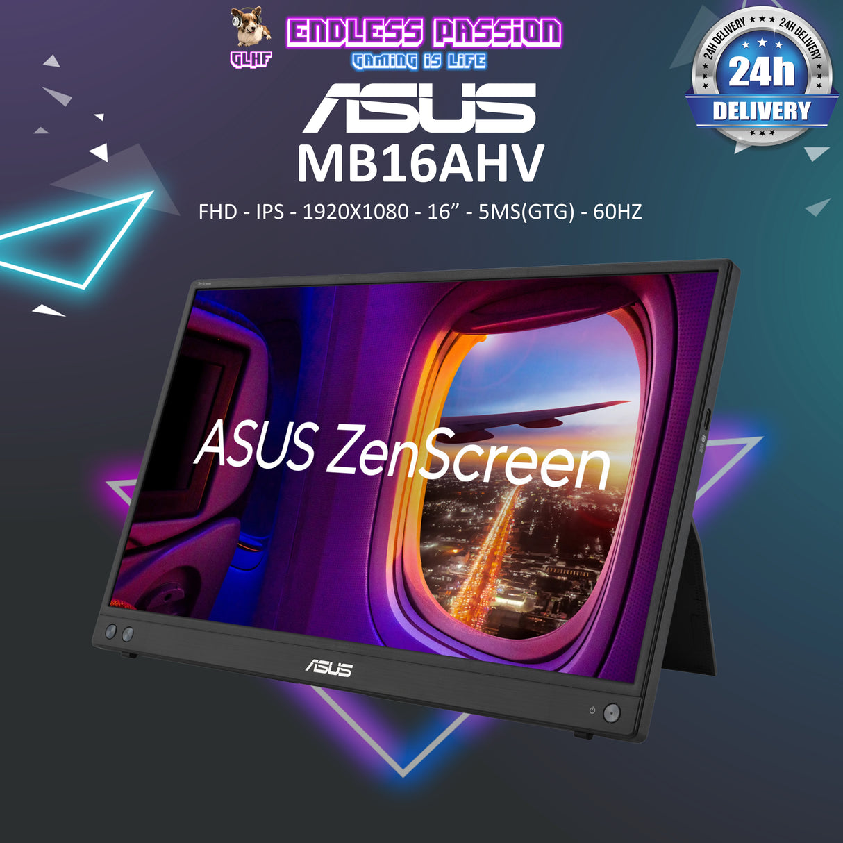 ASUS ZenScreen MB16AHV 16" FHD IPS Portable USB Monitor