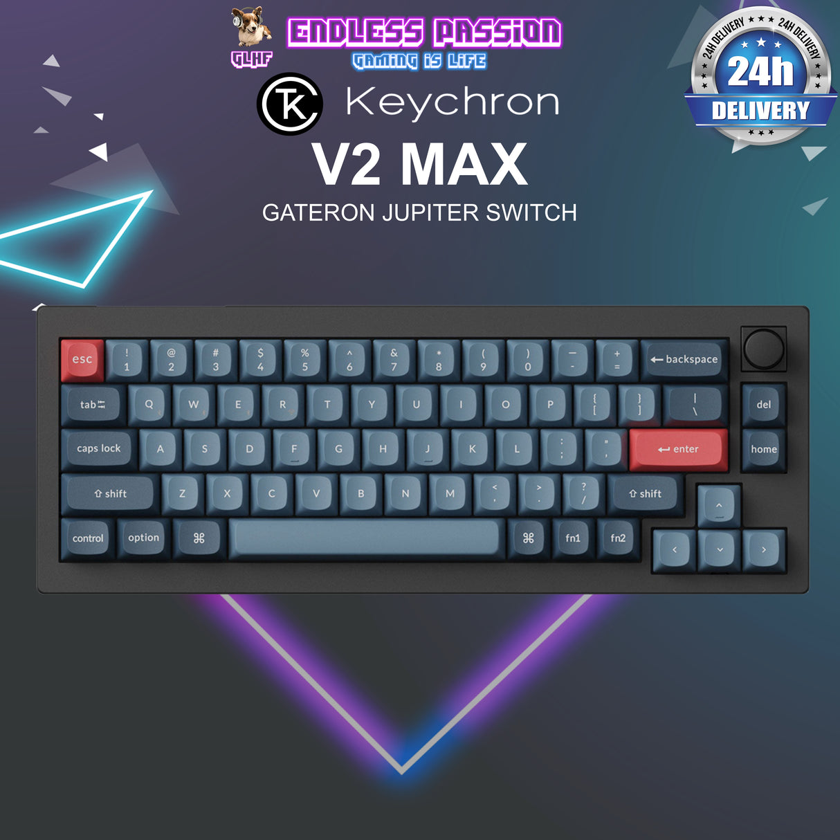 Keychron V2 Max 65% QMK/VIA Wireless Custom Mechanical Keyboard