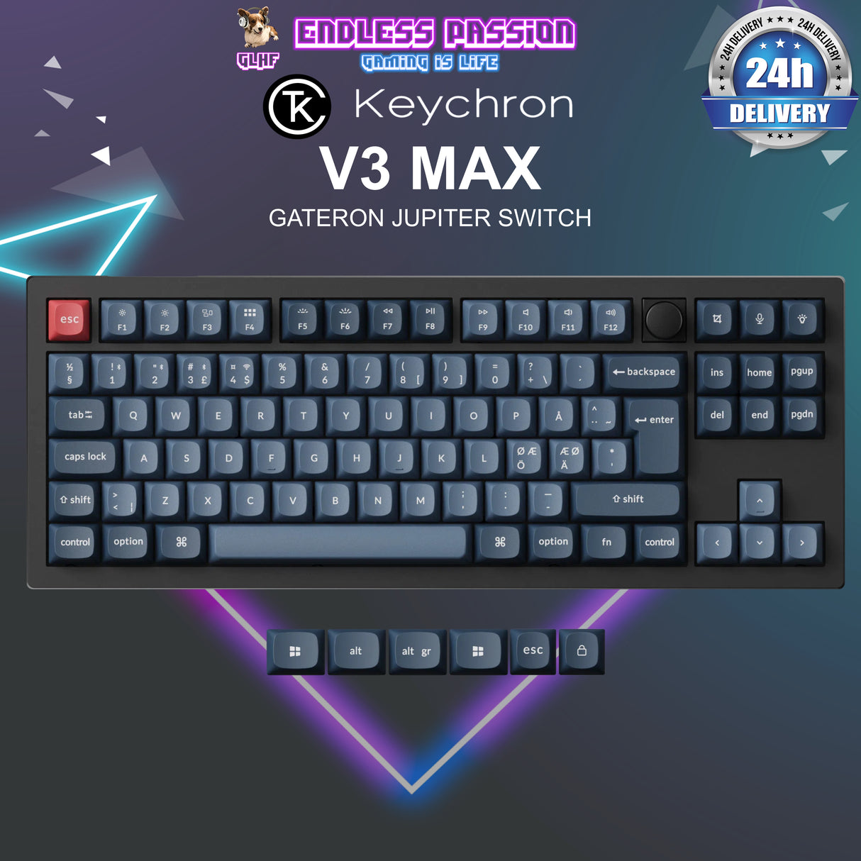 Keychron V3 Max Tenkeyless QMK/VIA Wireless Custom Mechanical Keyboard