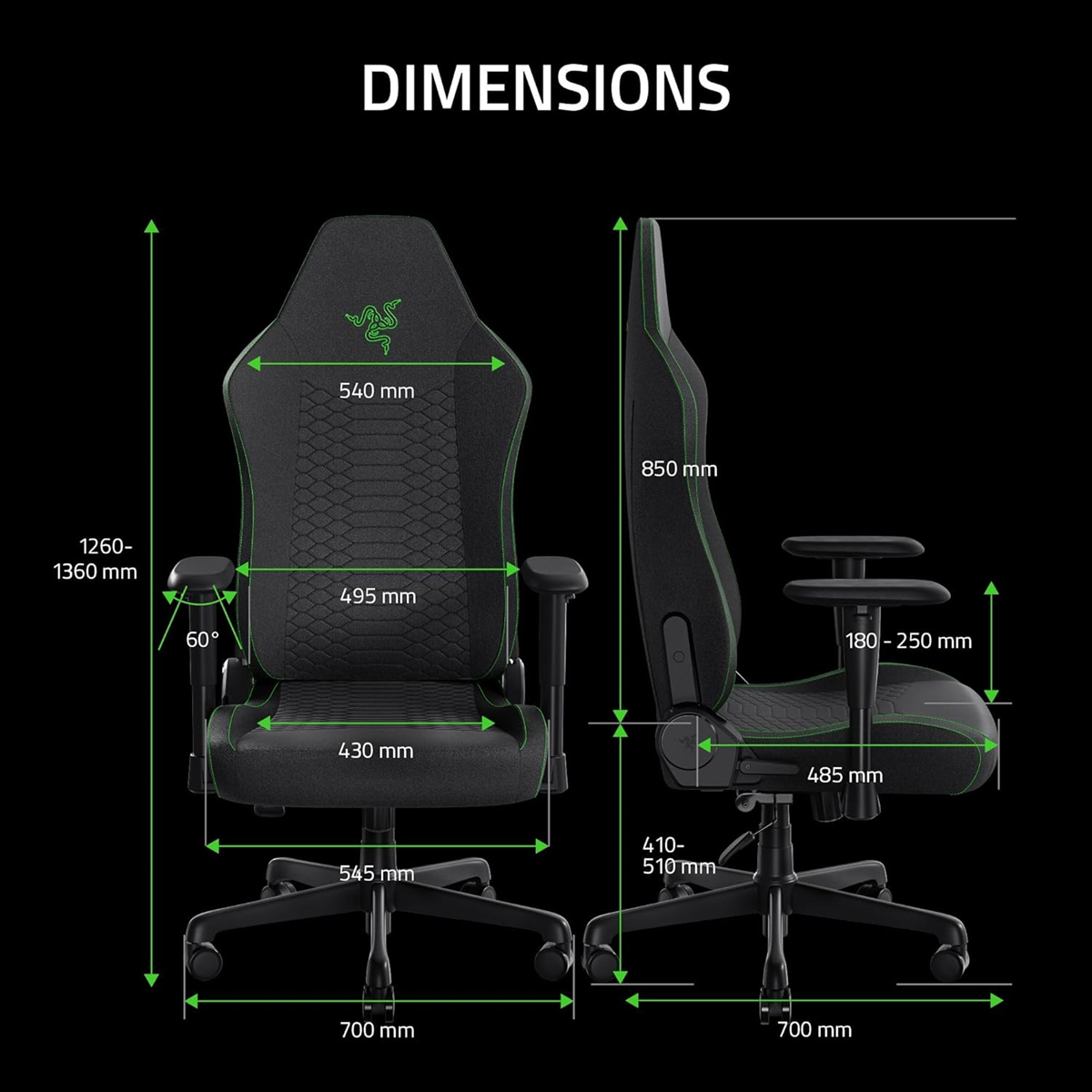 Razer Iskur V2 X - Ergonomic Gaming Chair with Integrated Lumbar Support