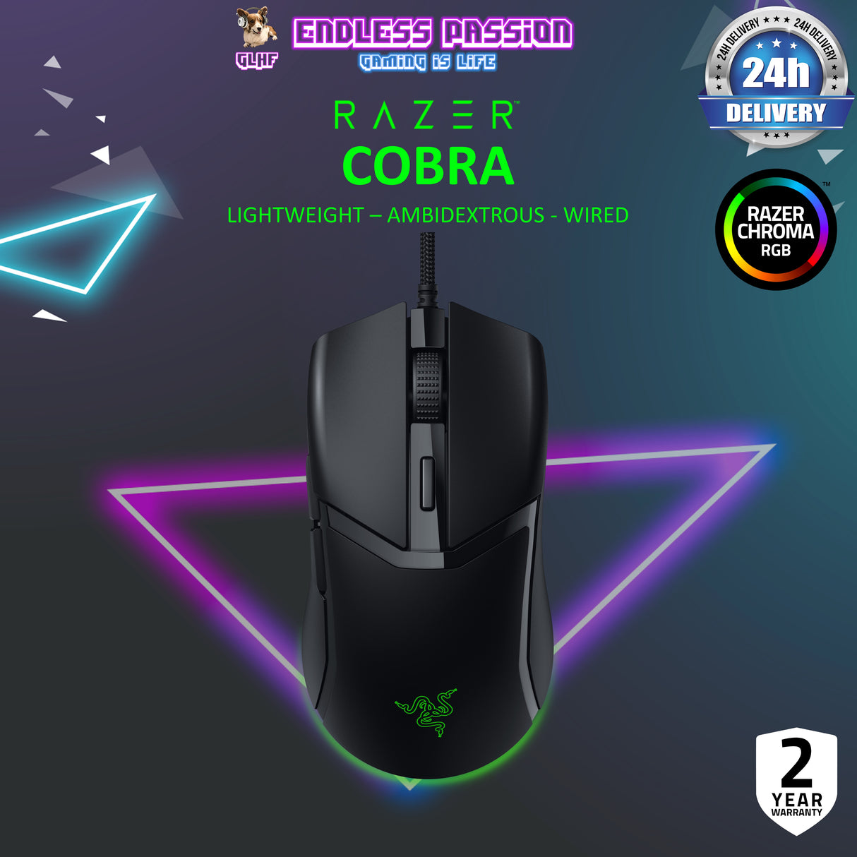 Razer Cobra - Lightweight Wired Gaming Mouse with Razer Chroma RGB