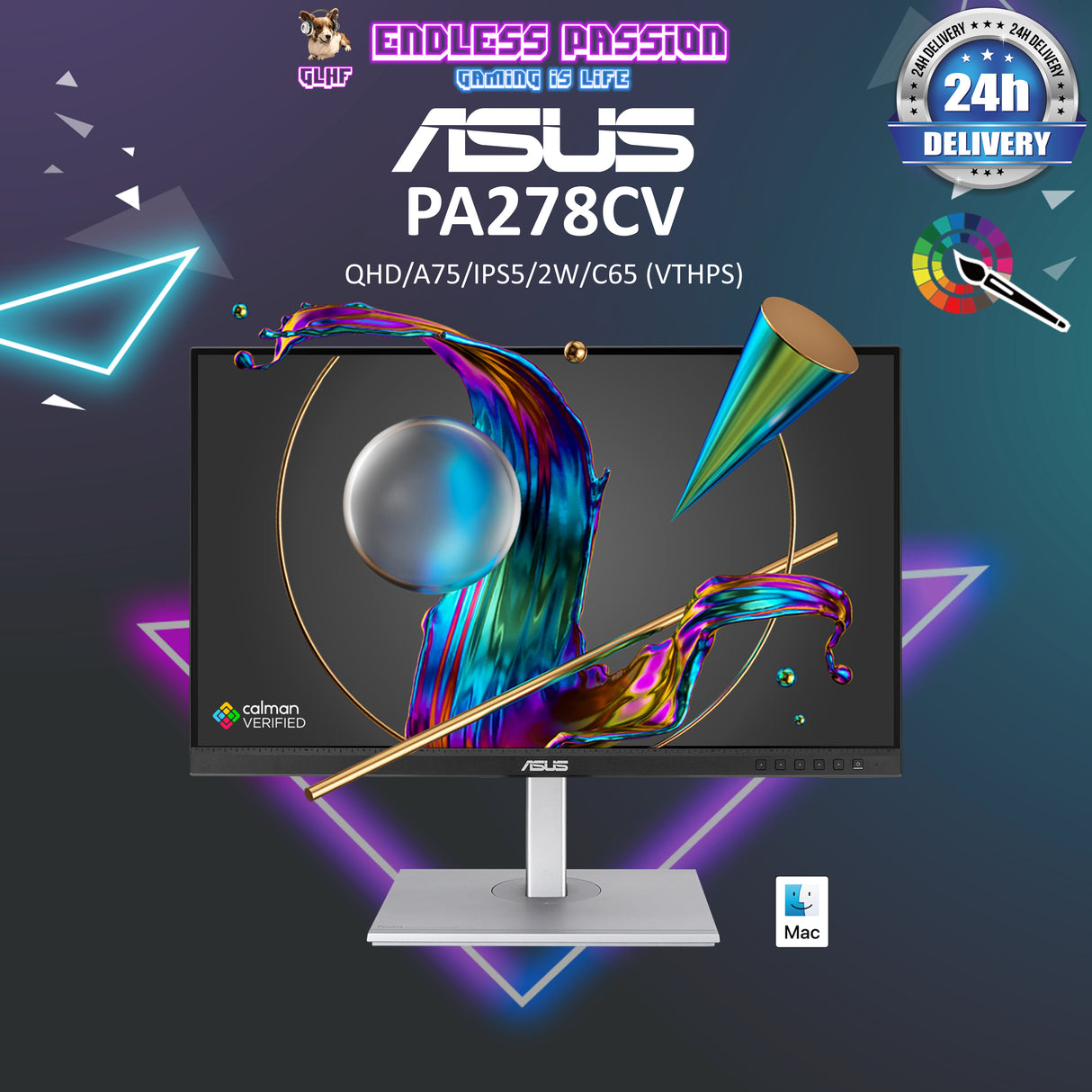 ASUS ProArt Display PA278CV 27 Inch Professional Monitor