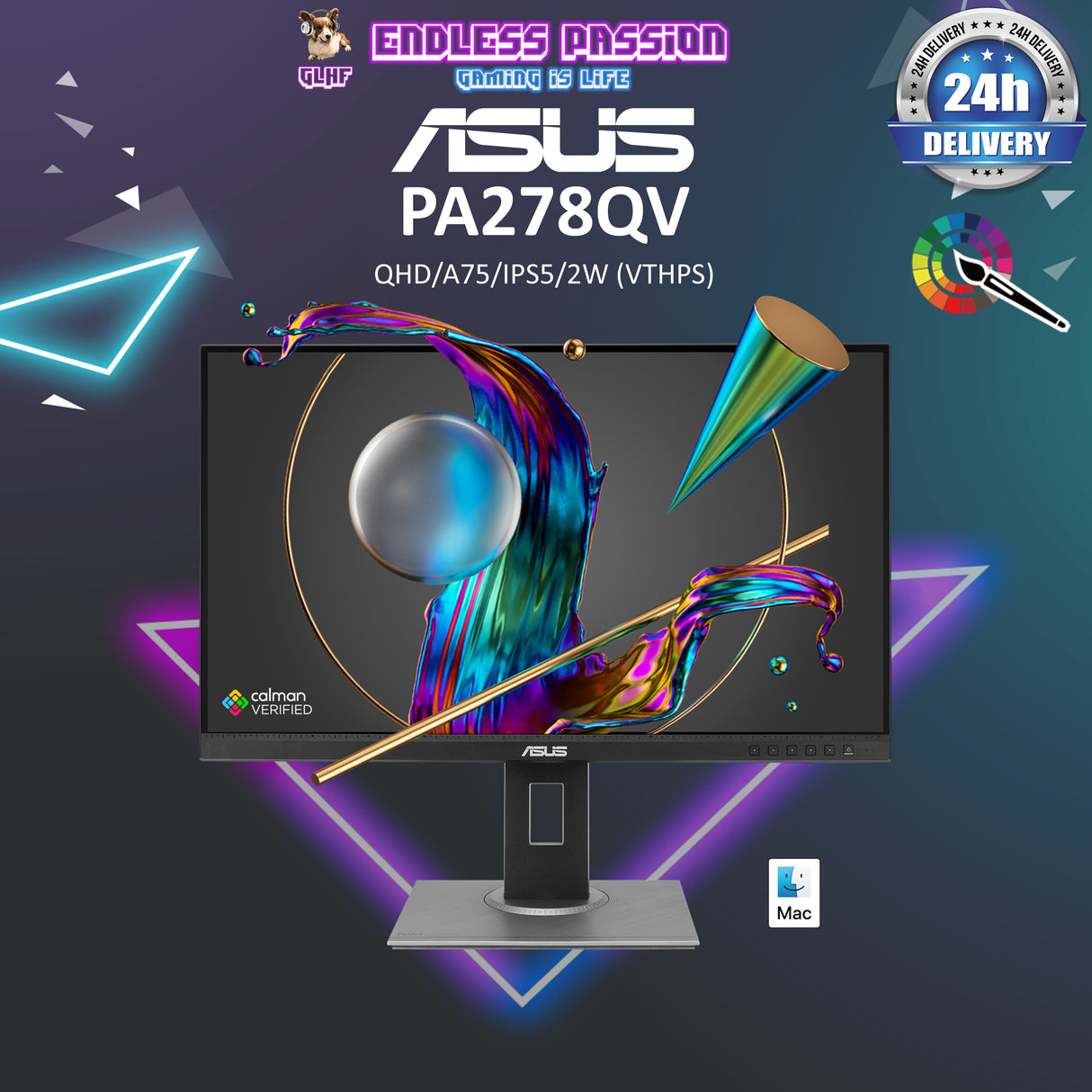 ASUS ProArt Display PA278QV 27 Inch Professional Monitor