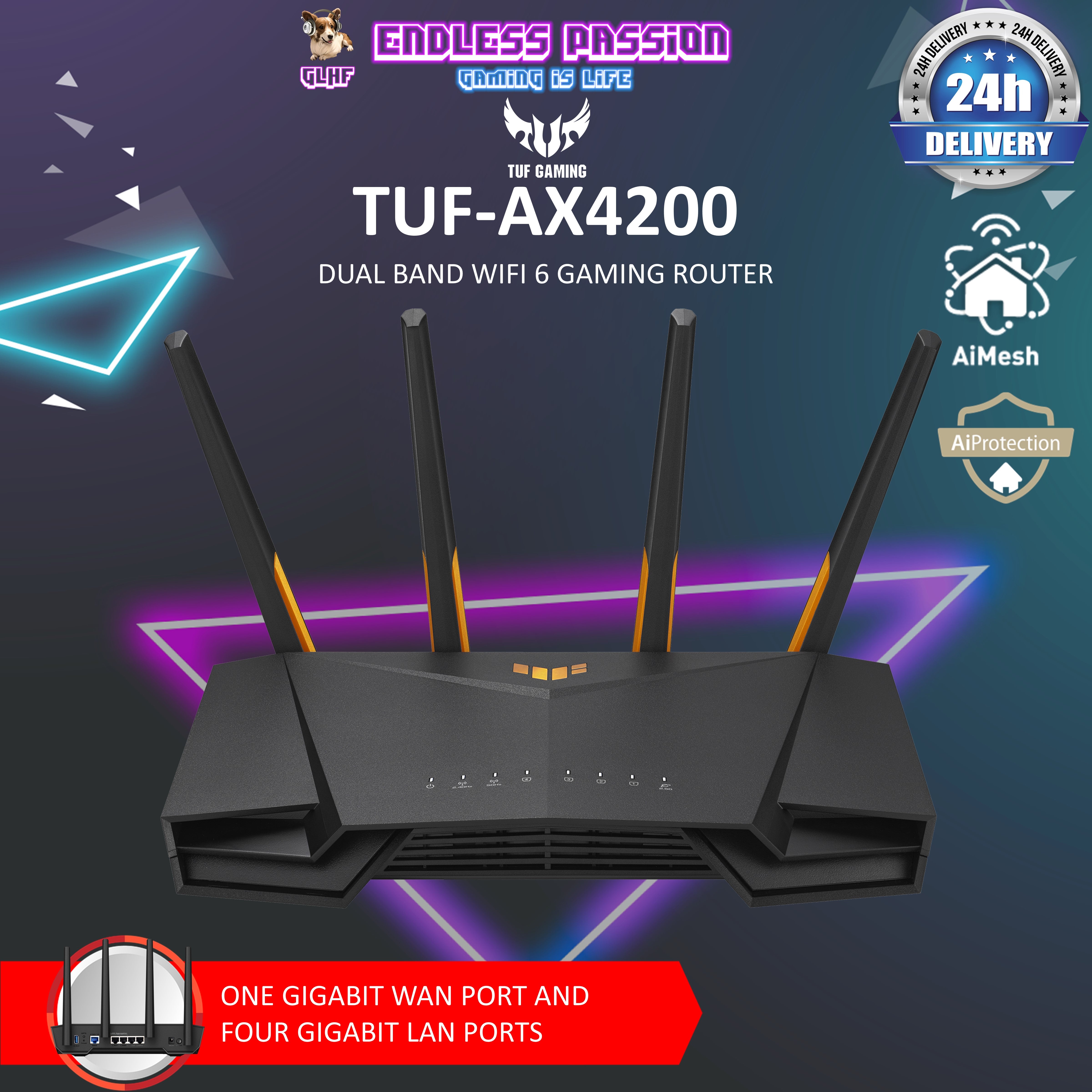 ASUS TUF-AX4200 Dual Band WiFi 6 Gaming Router – Endless Passion