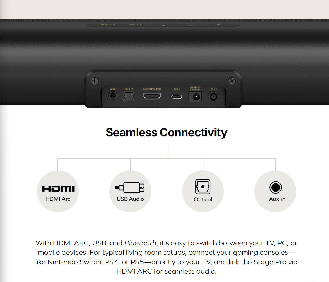 Creative Stage Pro 2.1 Soundbar with Dolby Audio