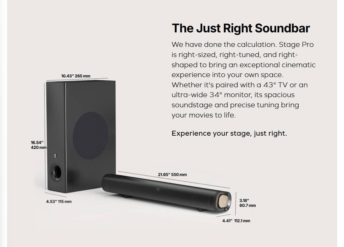 Creative Stage Pro 2.1 Soundbar with Dolby Audio