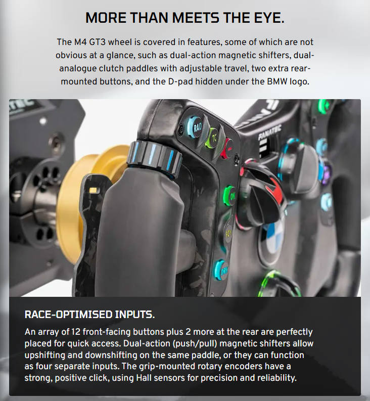 Fanatec Podium Steering Wheel BMW M4 GT3 - P_SW_BMW_GT3_H