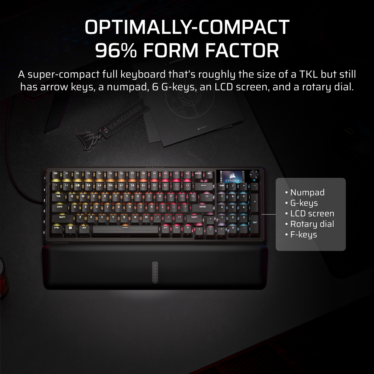Corsair VANGUARD PRO 96 Hall Effect Gaming Keyboard - MGX Hyperdrive magnetic switches