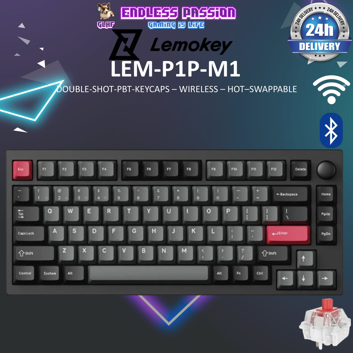 Lemokey P1 Pro Custom Gaming Keyboard - Carbon Black