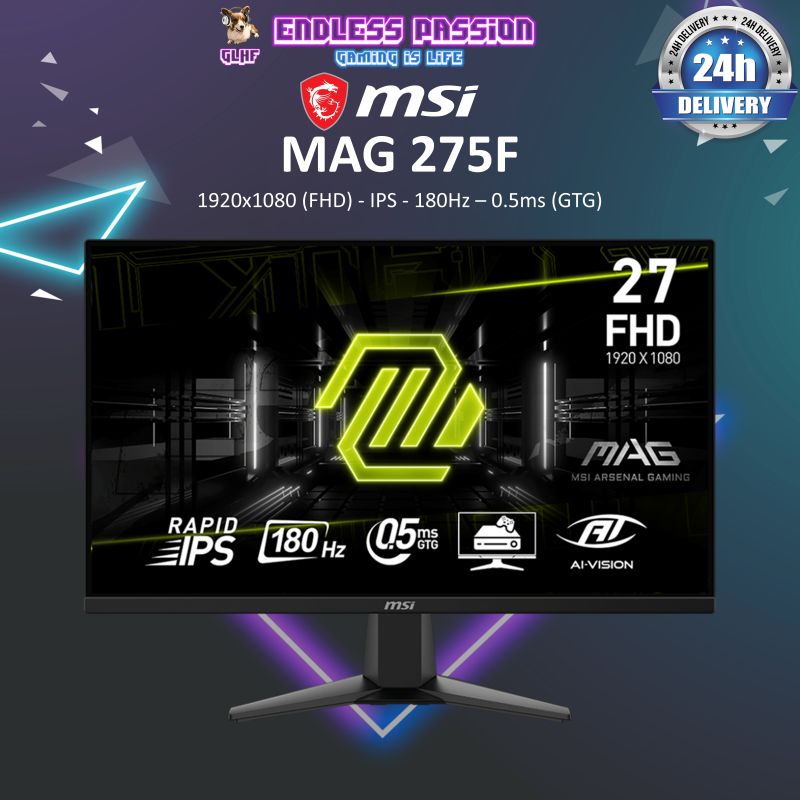 MSI MAG 275F 27 Inch FHD IPS 180Hz 0.5ms Gaming Monitor