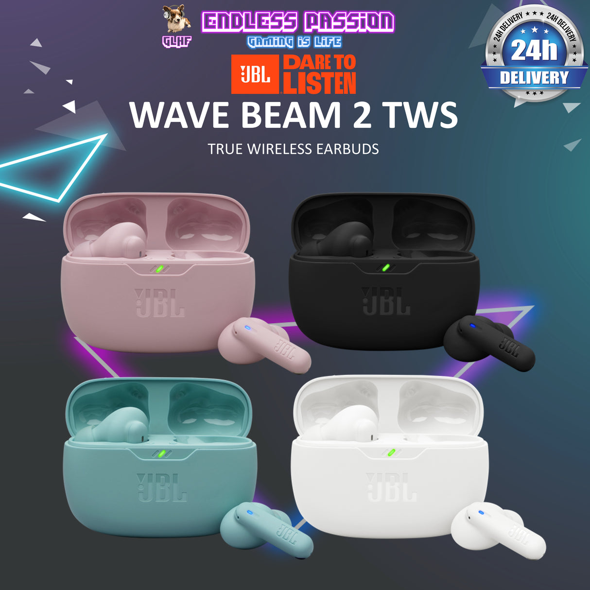 JBL Wave Beam 2 True Wireless Noise Cancelling Earbuds