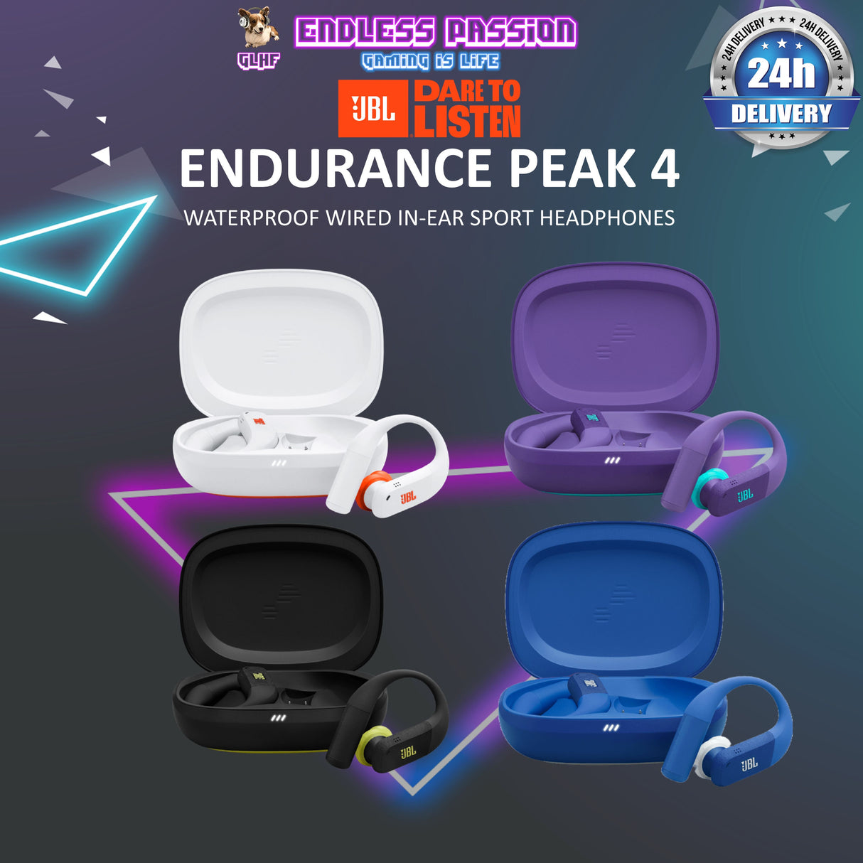 JBL Endurance Peak 4 TWS Wireless Noise Cancelling Sport Earbuds