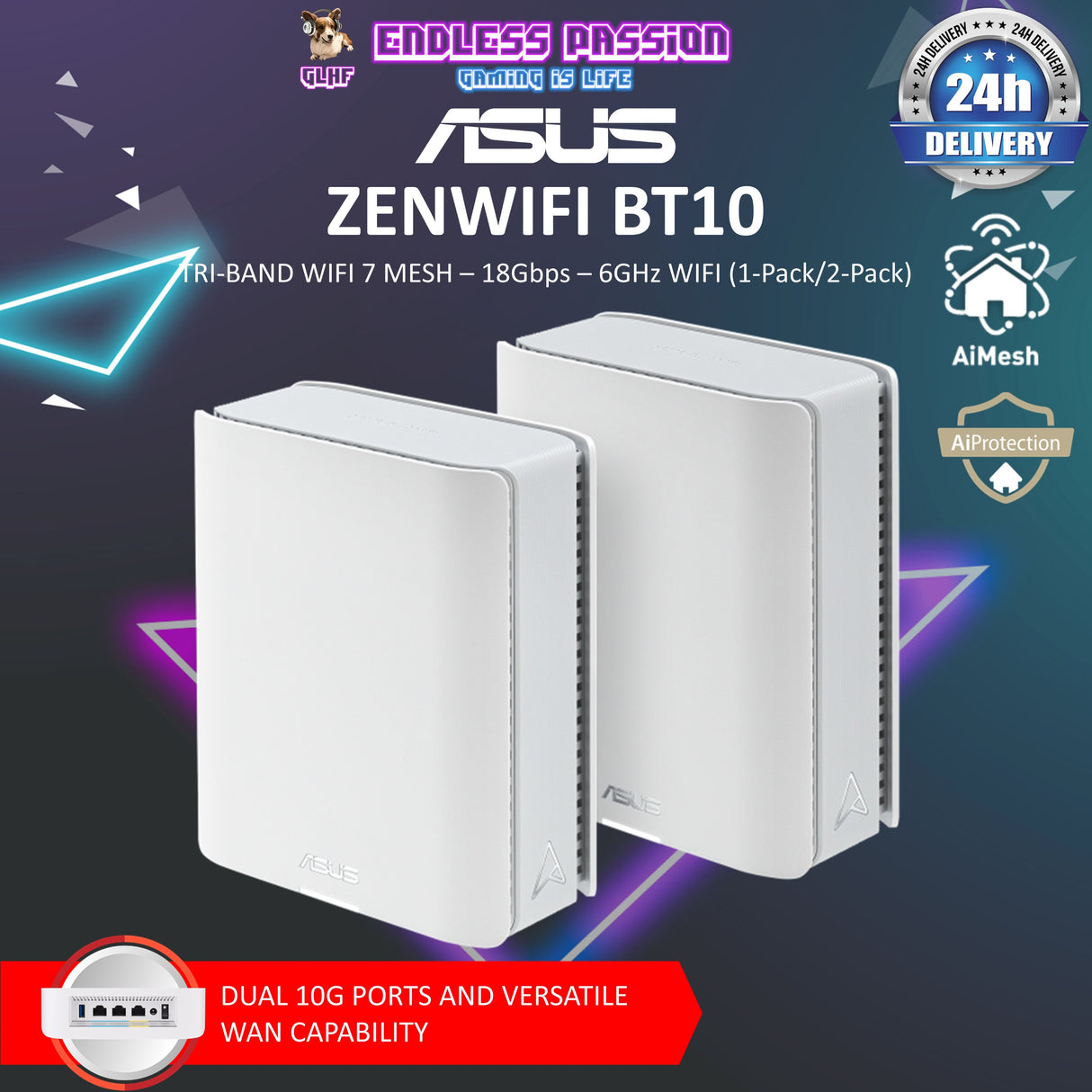 ASUS ZenWiFi BT10 Tri-Band WiFi 7 Mesh Router