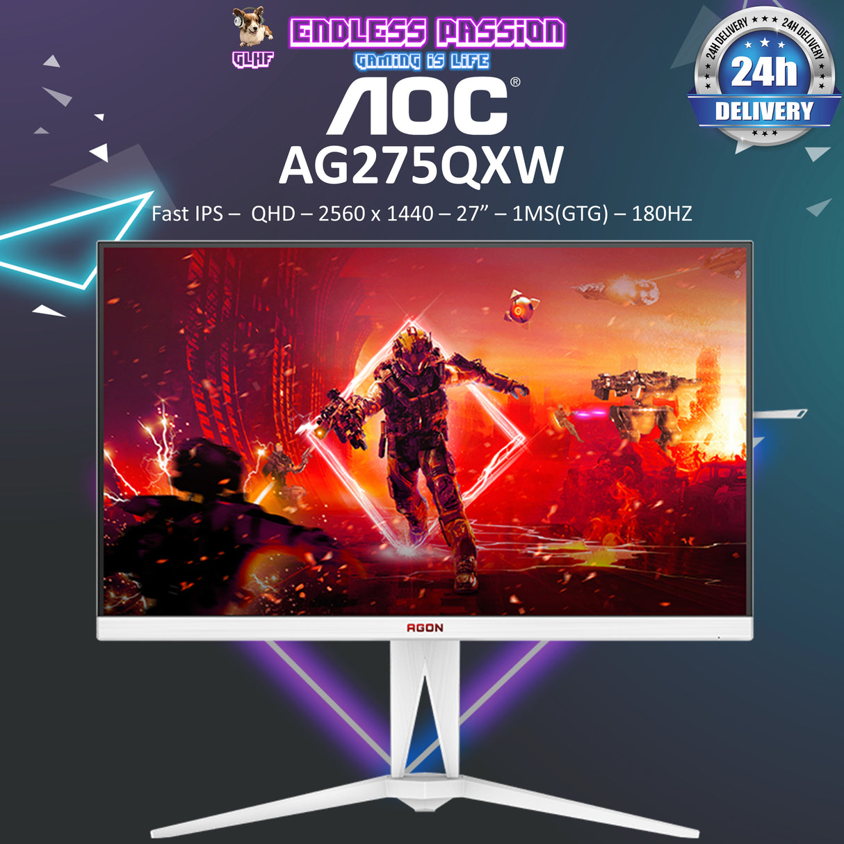 AOC AG275QXW 27" QHD (2560x1440) 1ms (GTG), 180Hz