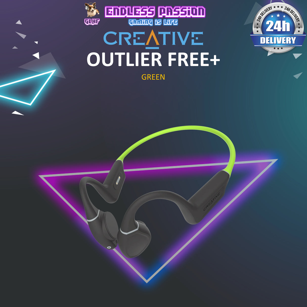 Creative Outlier Free+ Wireless Bone Conduction Headphones with Adjustable Transducers