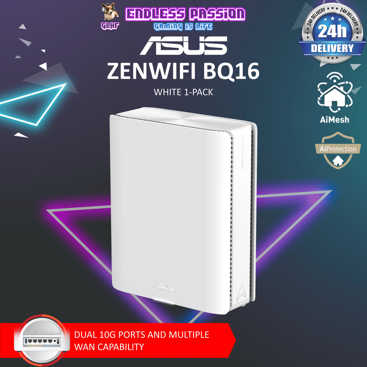 Asus ZenWiFi BQ16 BE25000 Quad Band WiFi 7 (802.11be) Mesh Router