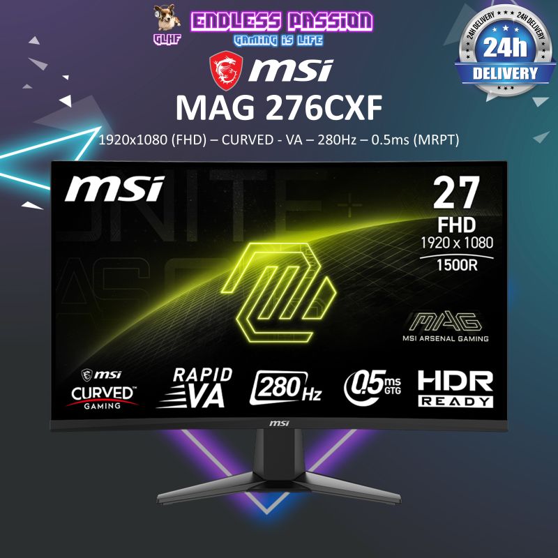 MSI MAG 276CXF 27" FHD VA 280Hz 0.5ms Curved Gaming Monitor