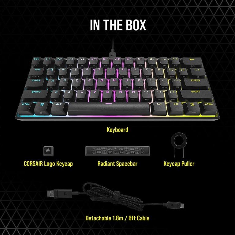 Corsair K65 RGB Mini 60% Wired Mechanical Gaming Keyboard