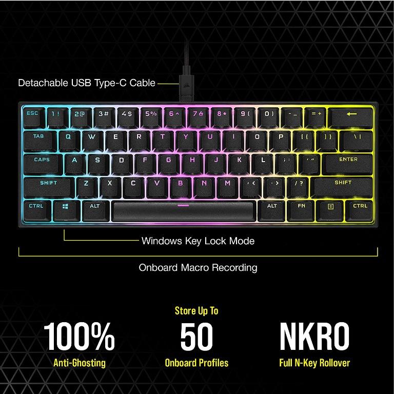 Corsair K65 RGB Mini 60% Wired Mechanical Gaming Keyboard