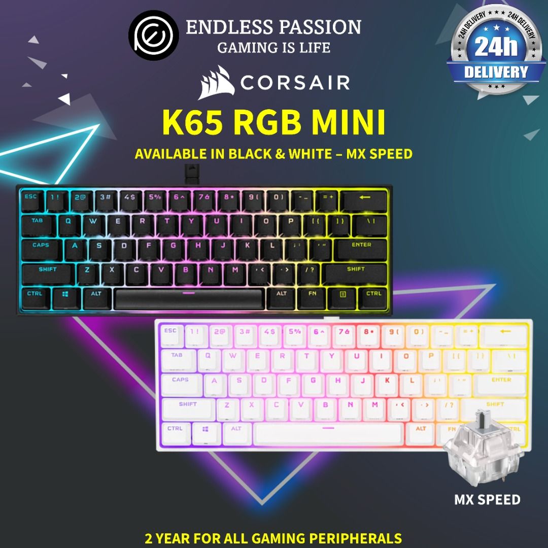 Corsair K65 RGB Mini 60% Wired Mechanical Gaming Keyboard