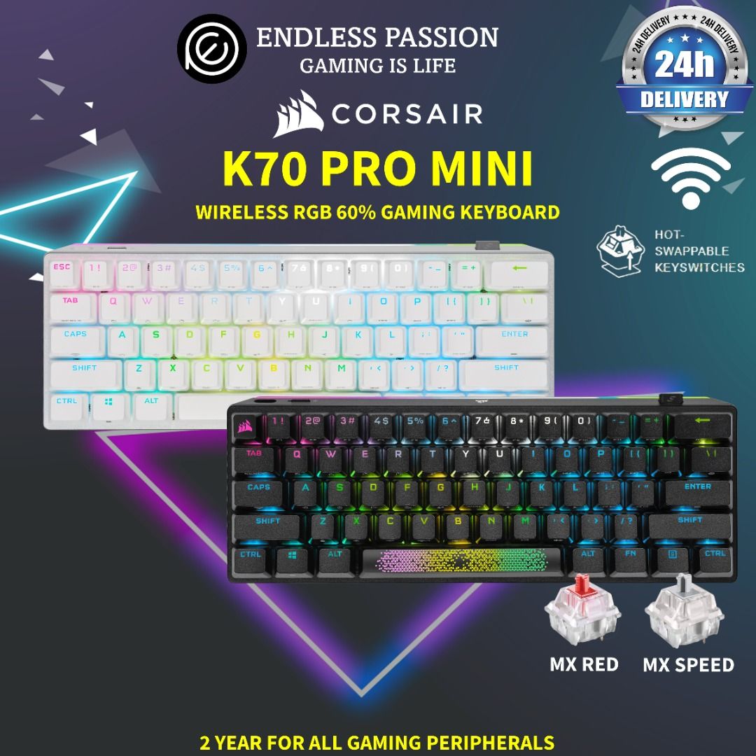 Corsair K70 PRO MINI Wireless RGB 60% Mechanical Gaming Keyboard