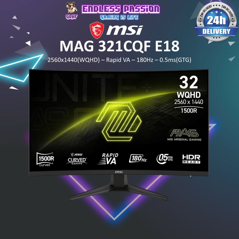 MSI MAG 321CQF E18 31.5" WQHD Rapid VA 180Hz Gaming Monitor