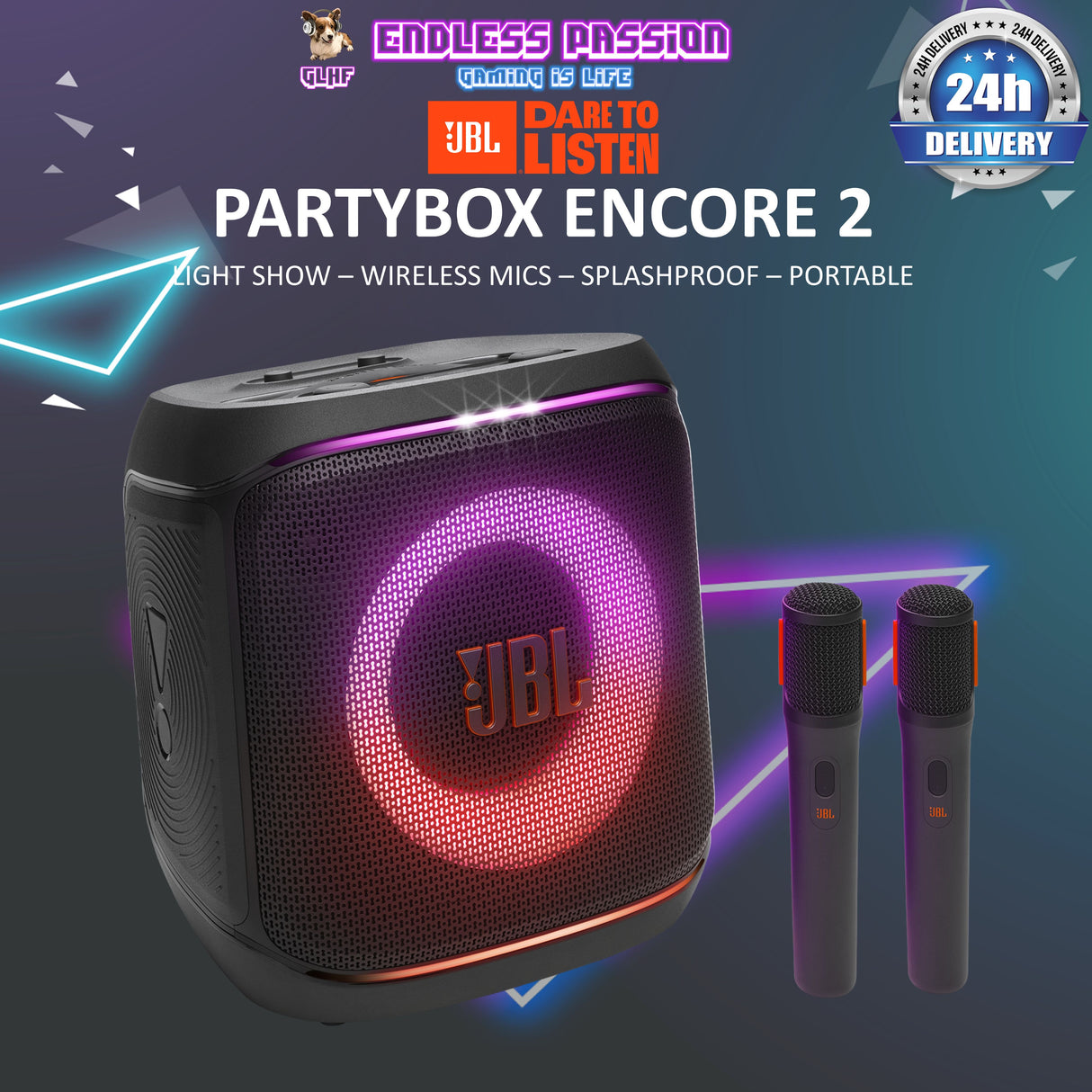 JBL PartyBox Encore 2 - Portable Party Speaker With 2 Mics