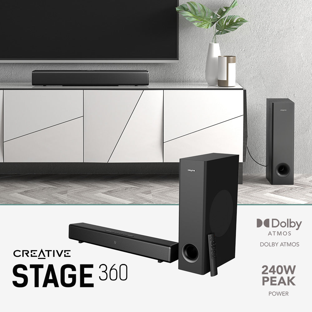 Creative Stage 360 2.1 Soundbar with Dolby Atmos®