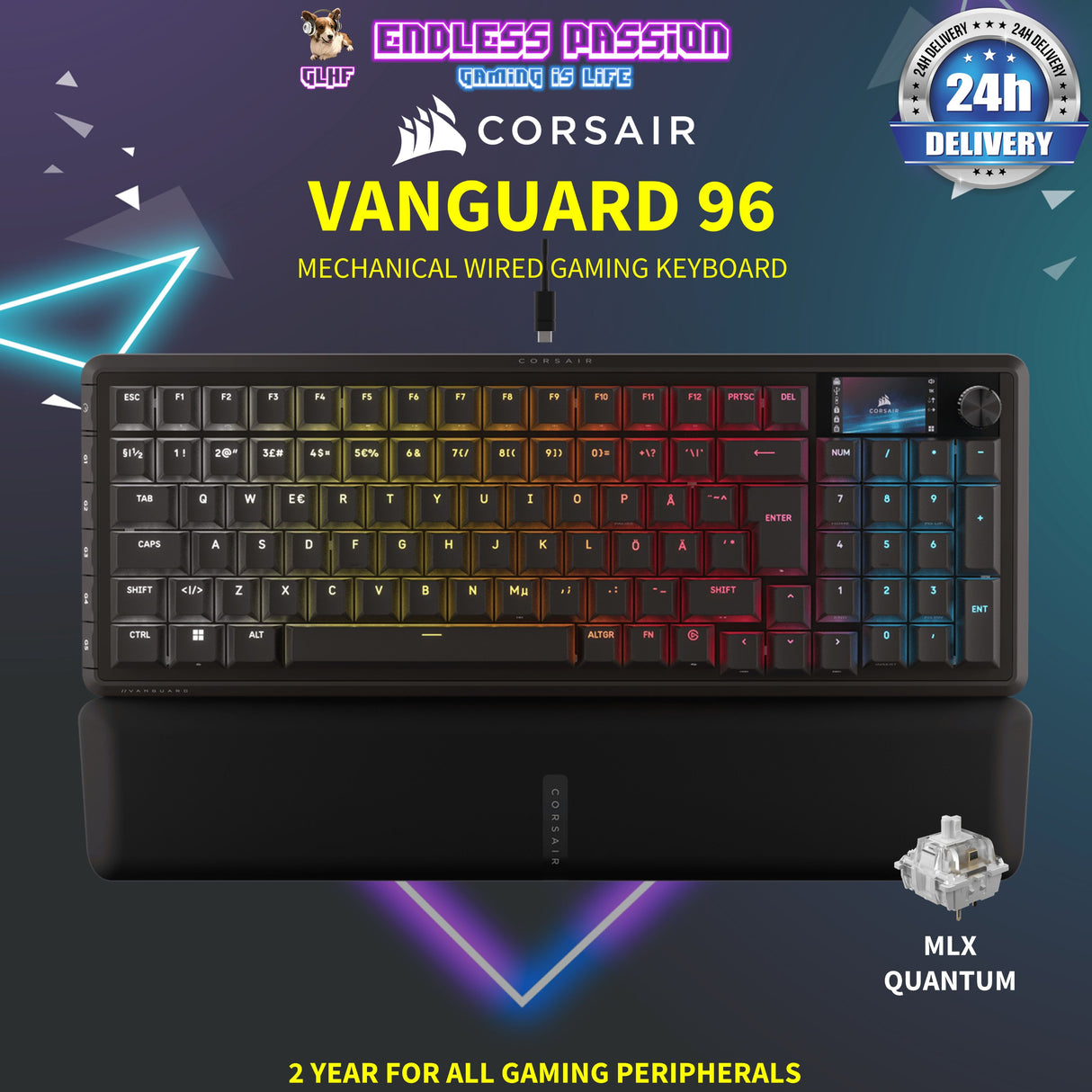 Corsair Vanguard 96 Mechanical Wired Gaming Keyboard