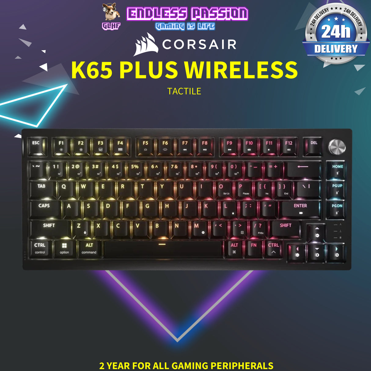 Corsair K65 PLUS Wireless 75% RGB Mechanical Gaming Keyboard