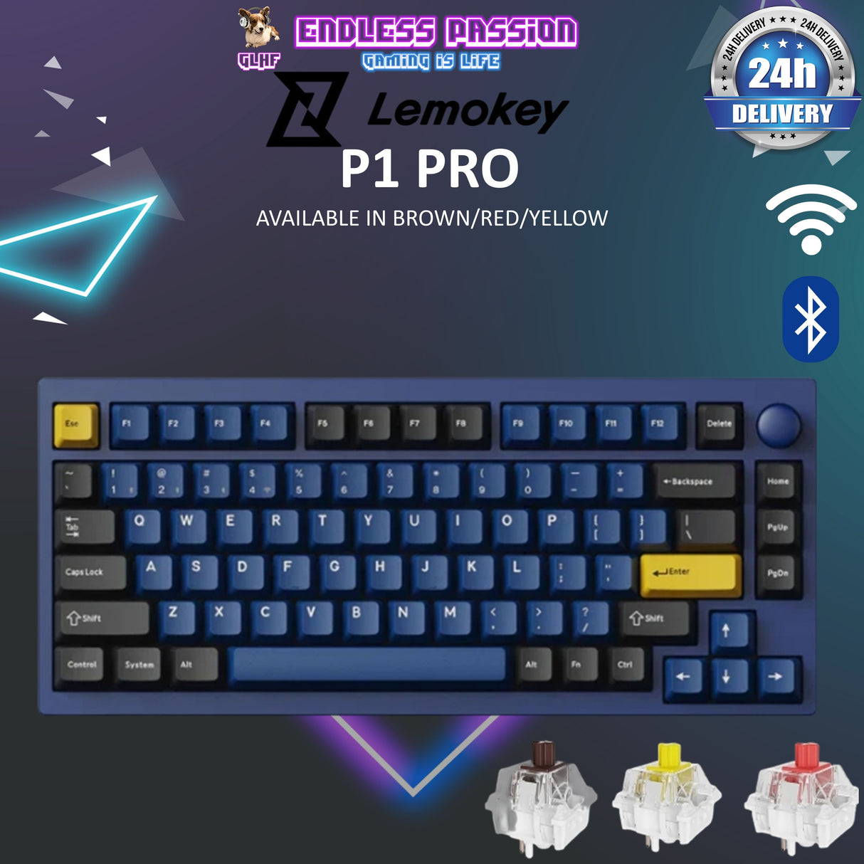Lemokey P1 Pro Custom Gaming Keyboard - Navy Blue