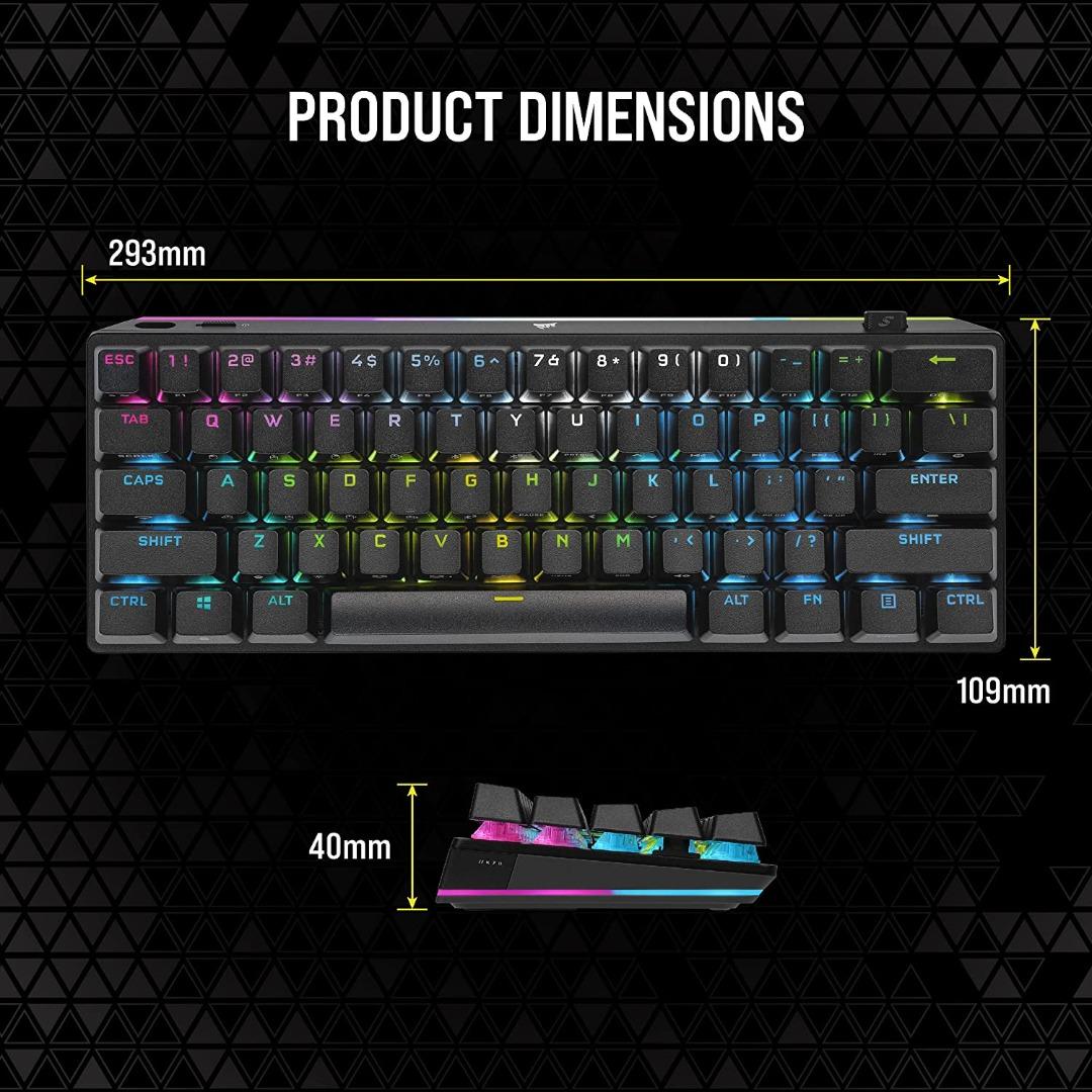 Corsair K70 PRO MINI Wireless RGB 60% Mechanical Gaming Keyboard