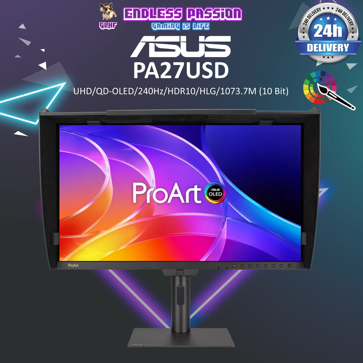 ASUS ProArt PA27USD 27-Inch 4K UHD QD-OLED Monitor - Flat