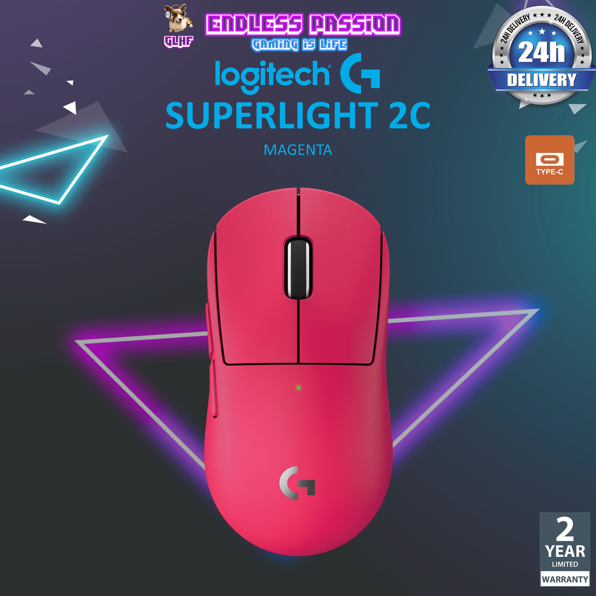 Logitech G Pro X Superlight 2c Lightweight Wireless Gaming Mouse