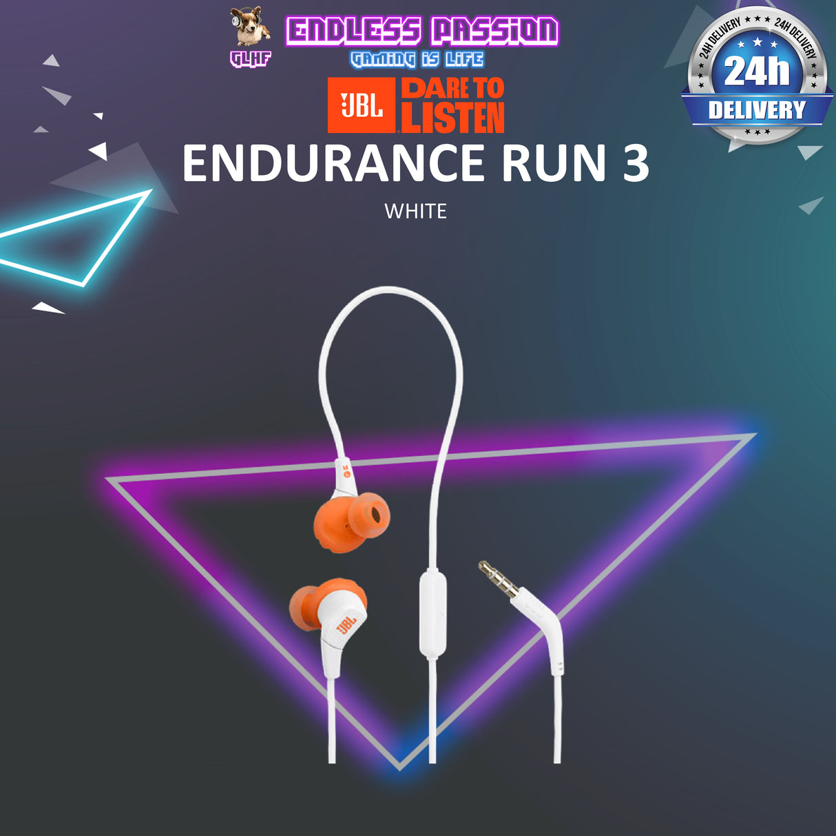 JBL Endurance Run 3 Sweatproof Wired In-Ear Sports Headphone