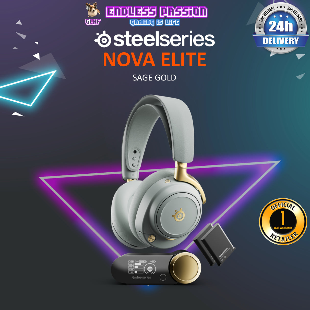 SteelSeries Arctis Nova Elite Hi-Res Audio Wired and Wireless Gaming Headset