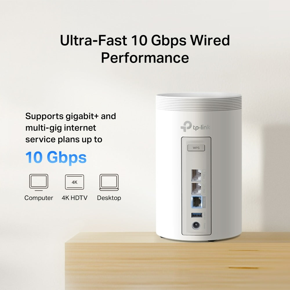 TP-LINK Deco BE68 - BE14000 Tri-Band Whole Home Mesh WiFi 7 System