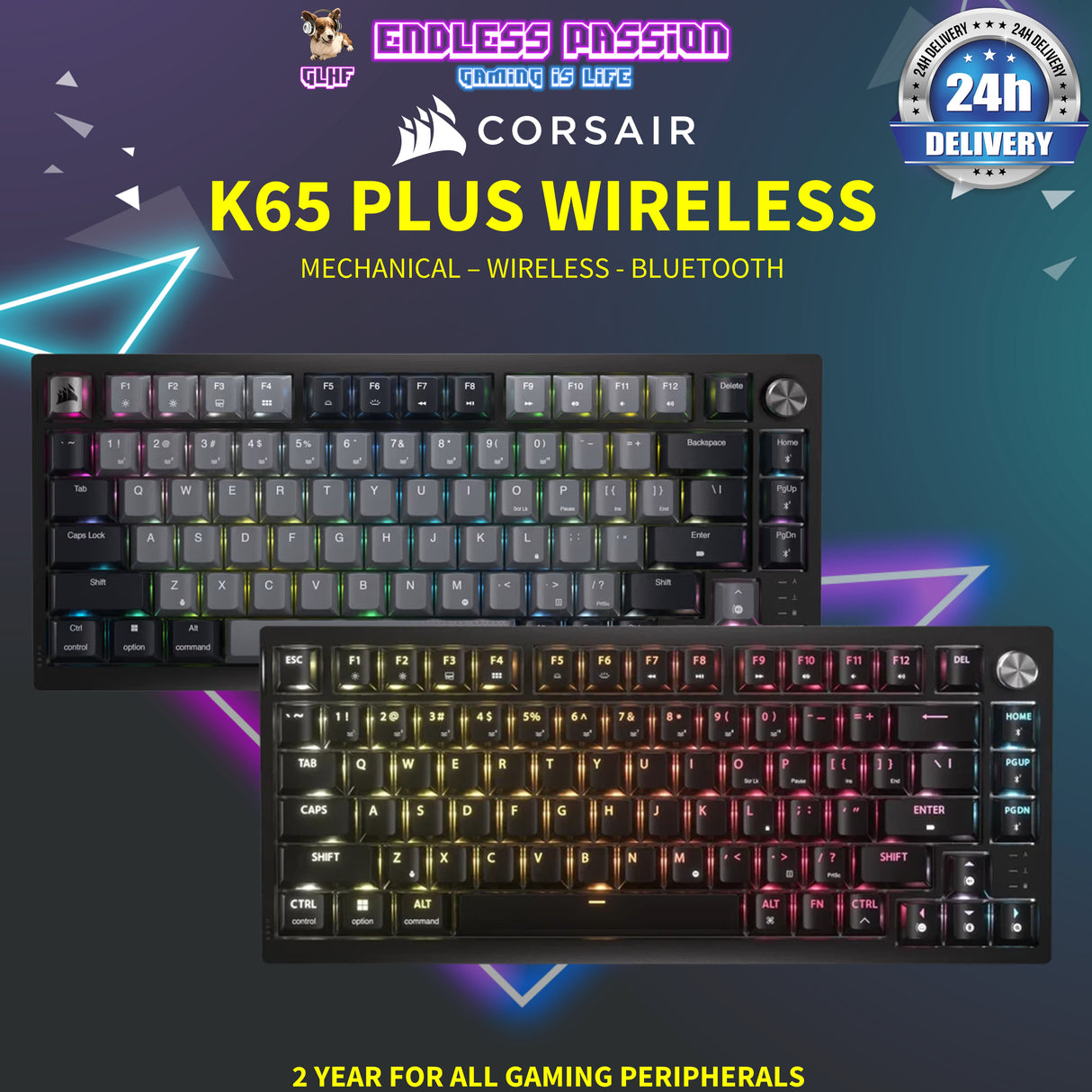 Corsair K65 PLUS Wireless 75% RGB Mechanical Gaming Keyboard