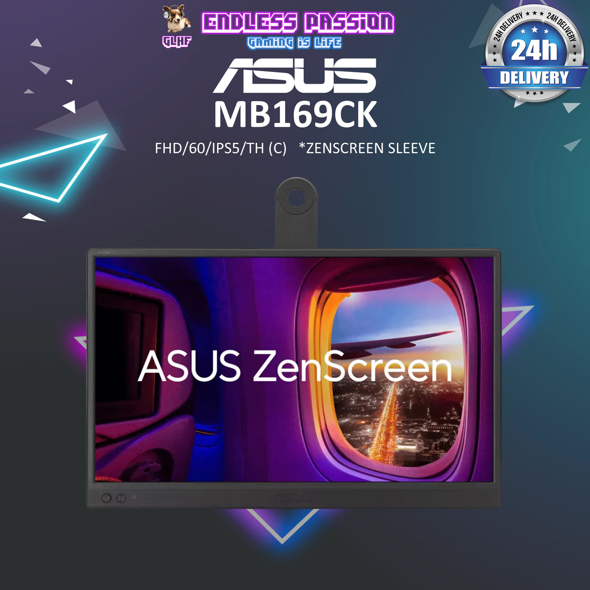 ASUS ZenScreen MB169CK 16" FHD IPS 60 Hz 5ms(GTG) Gaming Monitor