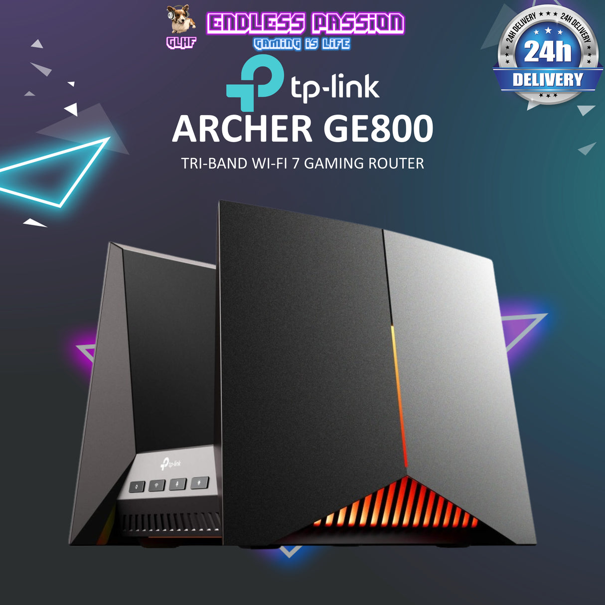 TP Link Archer GE800 BE19000 Tri-Band Wi-Fi 7 Gaming Router