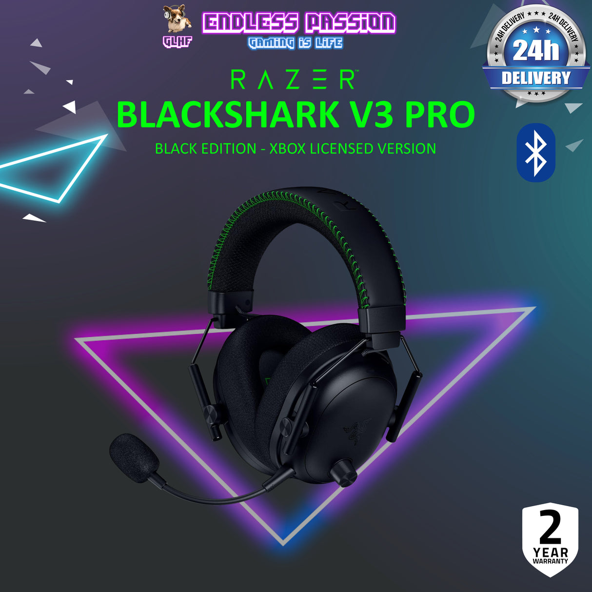 Razer BlackShark V3 Pro Wireless Gaming Headset – ANC, THX Audio, PC/PS5/Xbox, Esports-Grade Sound