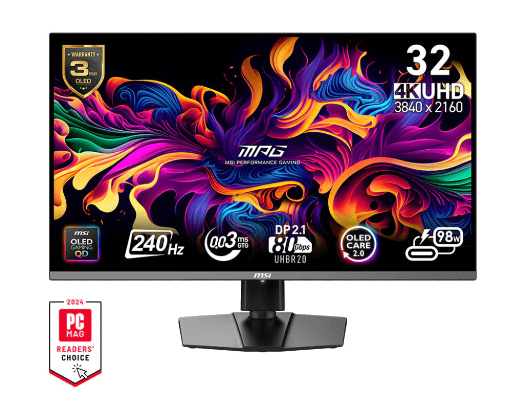 MSI MPG 322URX QD-OLED 32" UHD 4K OLED 240Hz 0.03ms Gaming Monitor