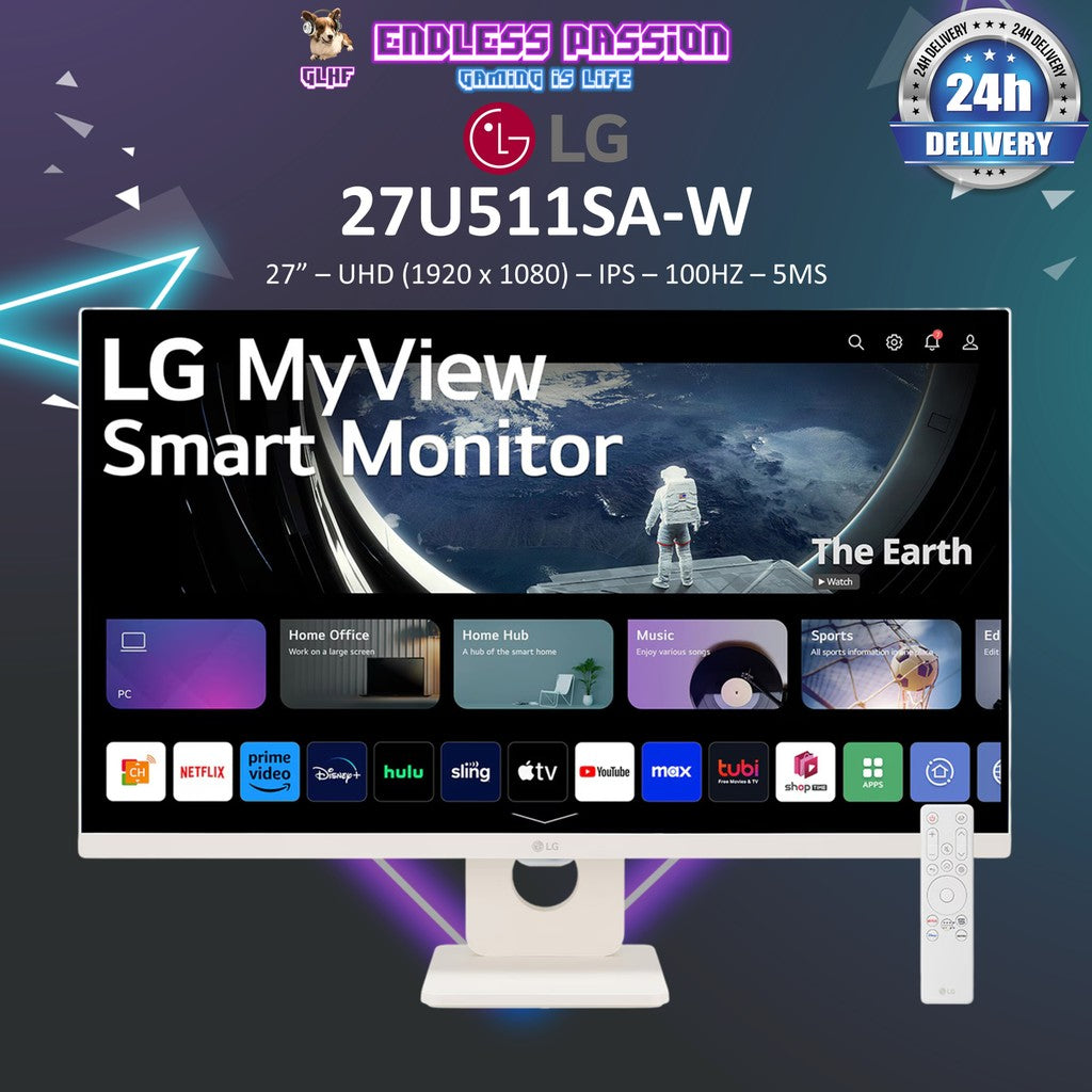 LG 27U511SA-W 27" FHD IPS 100Hz 5ms Smart Monitor with webOS