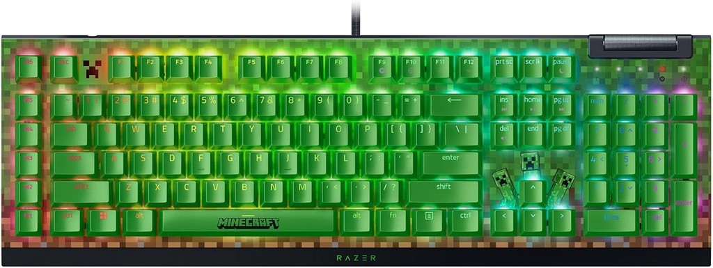 Razer BlackWidow V4 X - Mechanical Gaming Keyboard (Yellow Switch) - Minecraft Edition