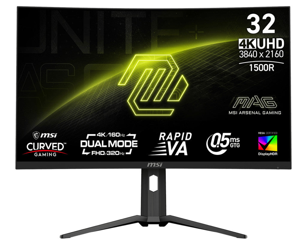 MSI MAG 321CUPDF Gaming Monitor - 32" RAPID VA UHD 160Hz and FHD 320Hz 0.5ms(GTG, Min.)