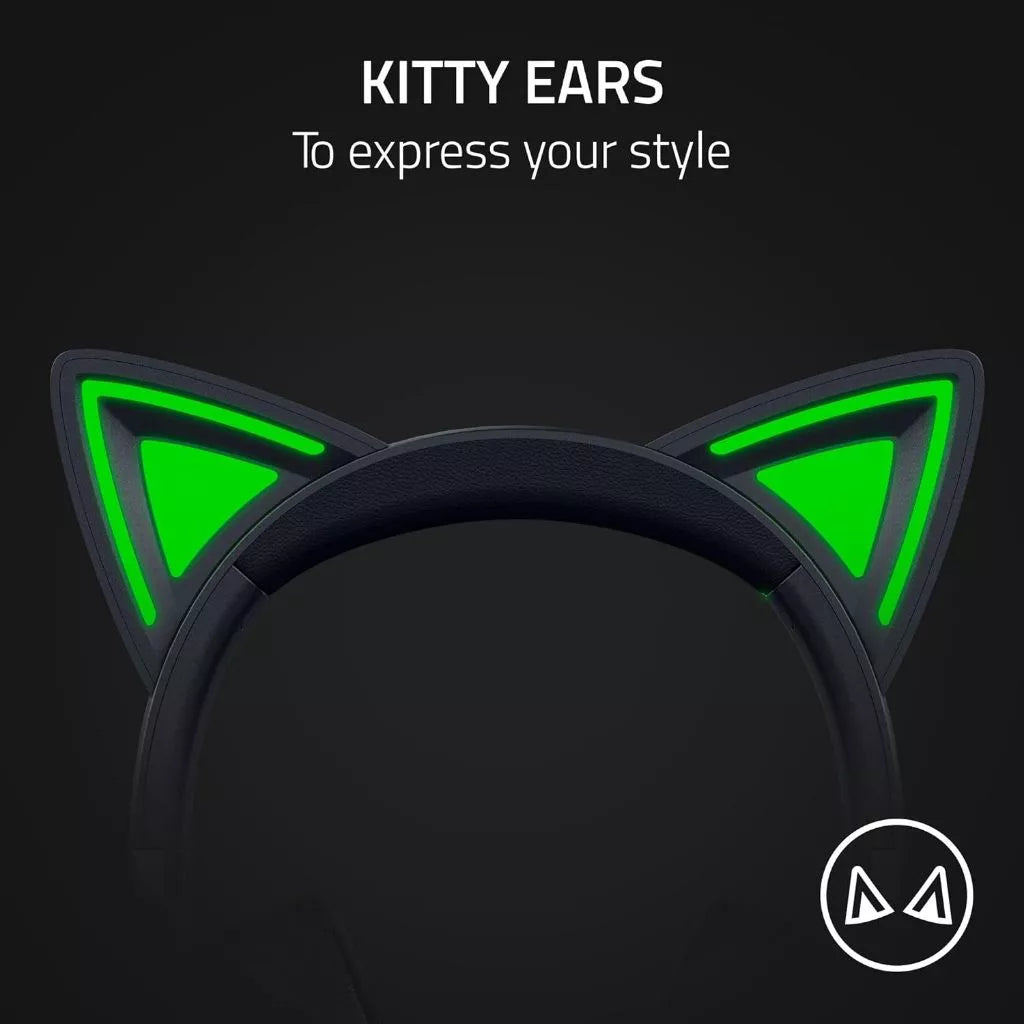 Razer Kraken Kitty V2 Wired USB Headset with RGB Kitty Ears - Black