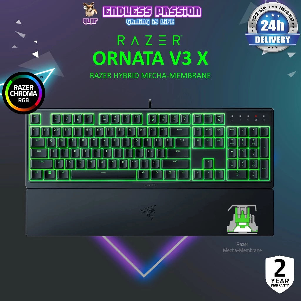 Razer Ornata V3 X - Low-profile Membrane RGB Keyboard