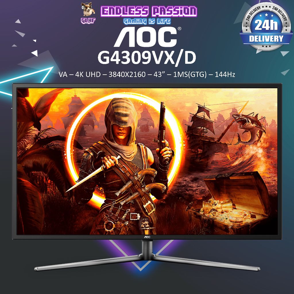 AOC G4309VX/D - 43" 4K UHD 144Hz VA Display Gaming Monitor