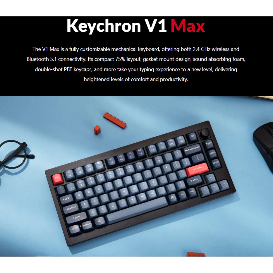 Keychron V1 Max QMK/VIA Wireless Custom Mechanical Keyboard