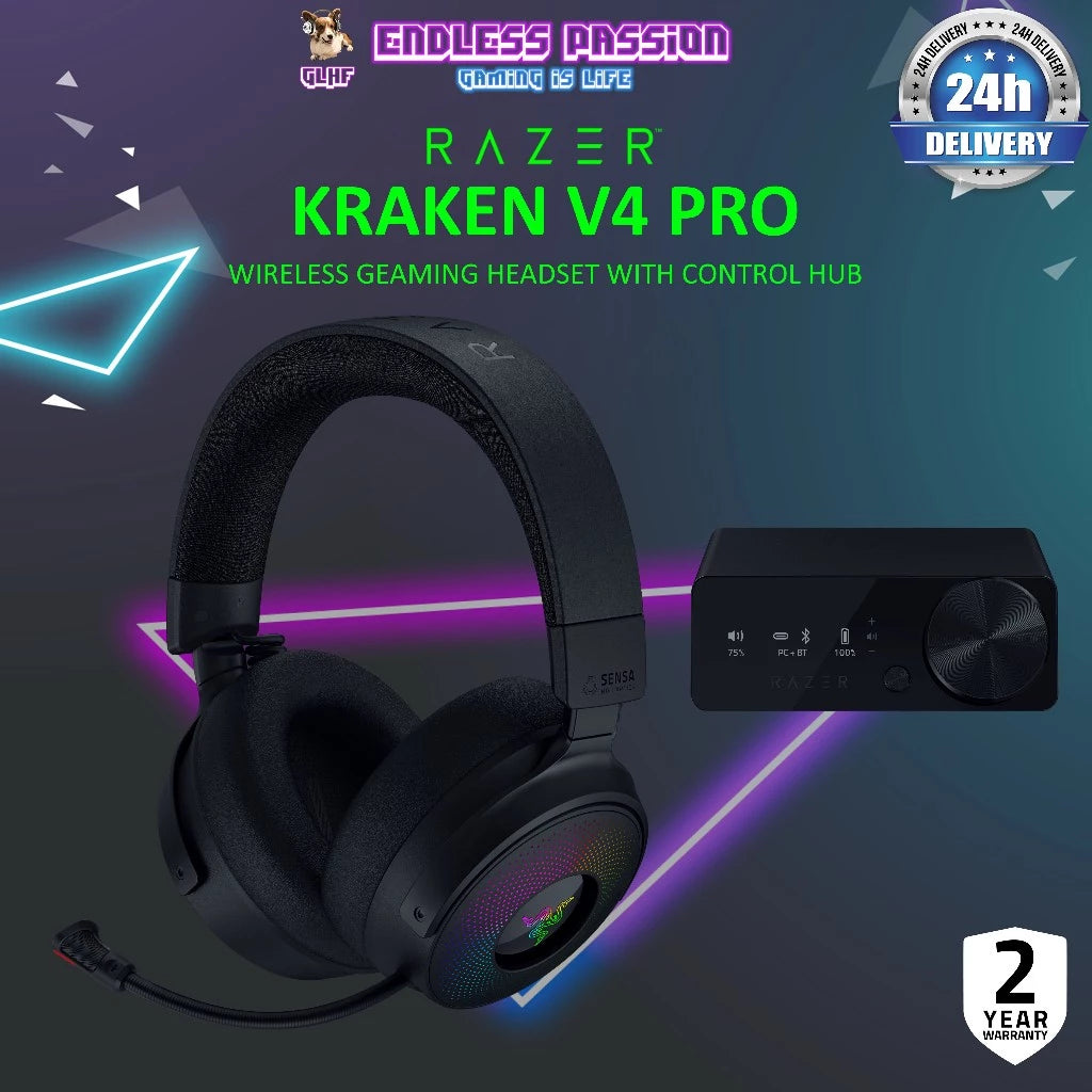 Razer Kraken V4 Pro - Wireless Gaming Headset with Control Hub